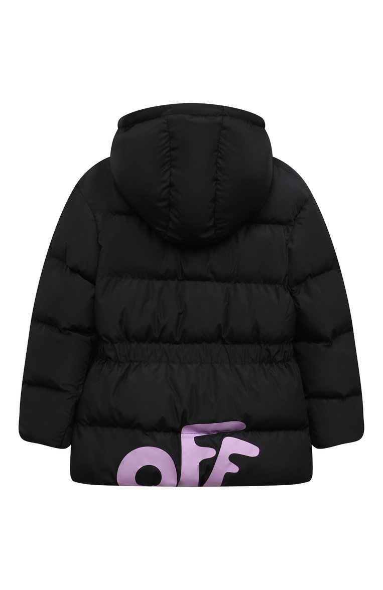 Детская куртка OFF-WHITE черного цвета, арт. 0GED002F22FAB001 | Фото 2 (Материал внешний: Синтетический материал; Рукава: Длинные; Материал сплава: Проставлено; Драгоценные камни: Проставлено; Ростовка одежда: 10 - 11 лет | 140 - 146см, 12 лет | 152 см, 8 лет | 128 см)