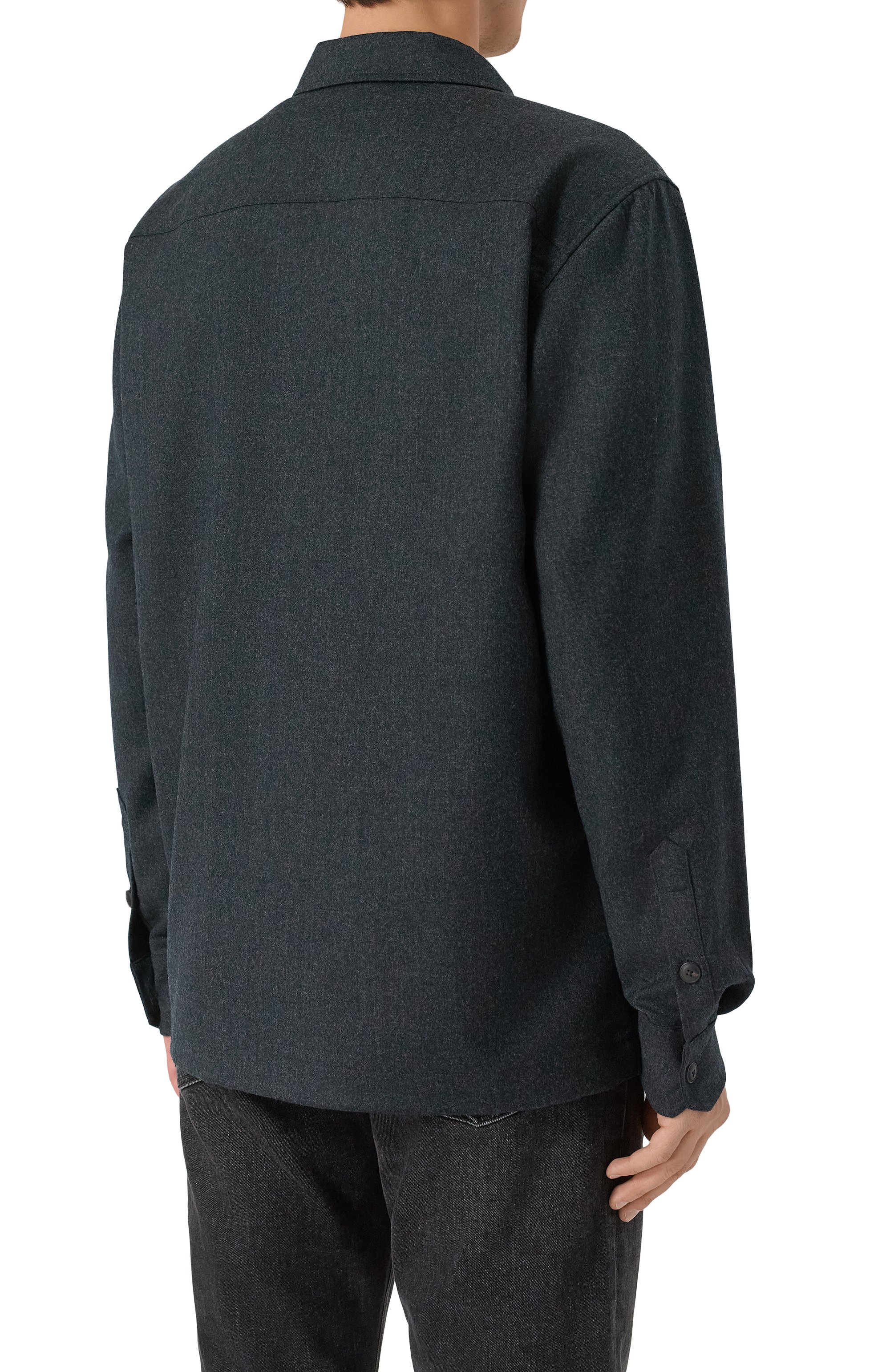 Шерстяная рубашка CAPOBIANCO темно-серого цвета по цене 67550 руб., арт. 19M501.FL00., фото 4 Шерстяная рубашка CAPOBIANCO, арт. 19M501.FL00., фото 4