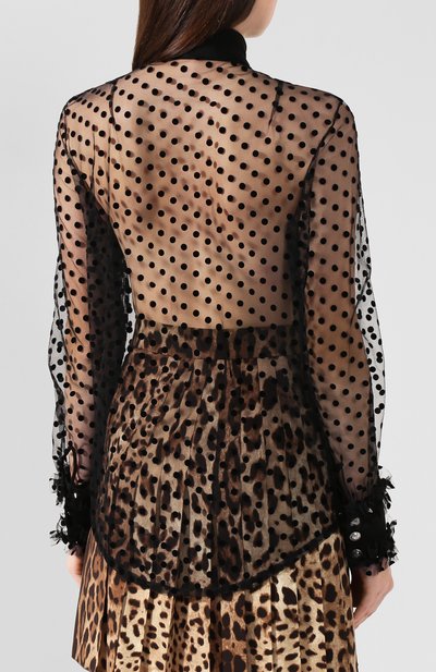 Блузка BALMAIN черного цвета по цене 238500 руб., арт. SF02885/X279, фото 4 Блузка BALMAIN, арт. SF02885/X279, фото 4