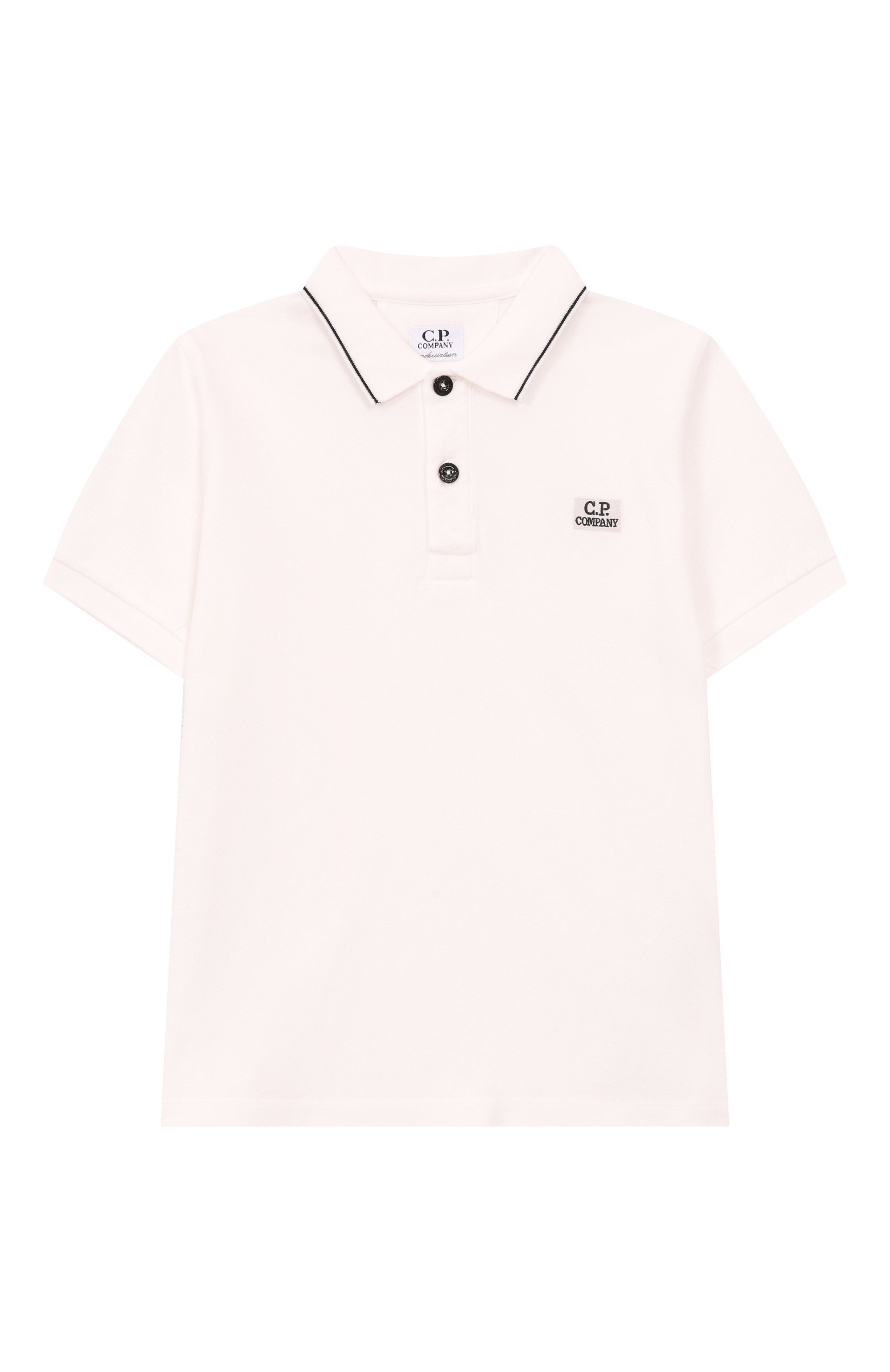 Хлопковое поло C.P. COMPANY белого цвета по цене 12100 руб., арт. C0M001/LFA04/10-14, фото 1 Хлопковое поло C.P. COMPANY, арт. C0M001/LFA04/10-14, фото 1
