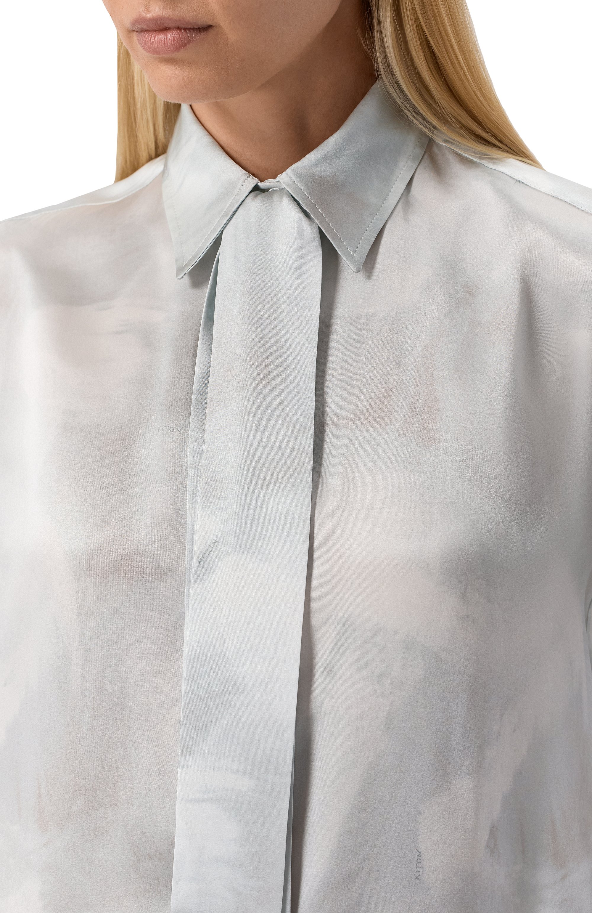 Атласная блузка KITON, арт. D48407K0926E02_1, фото 5