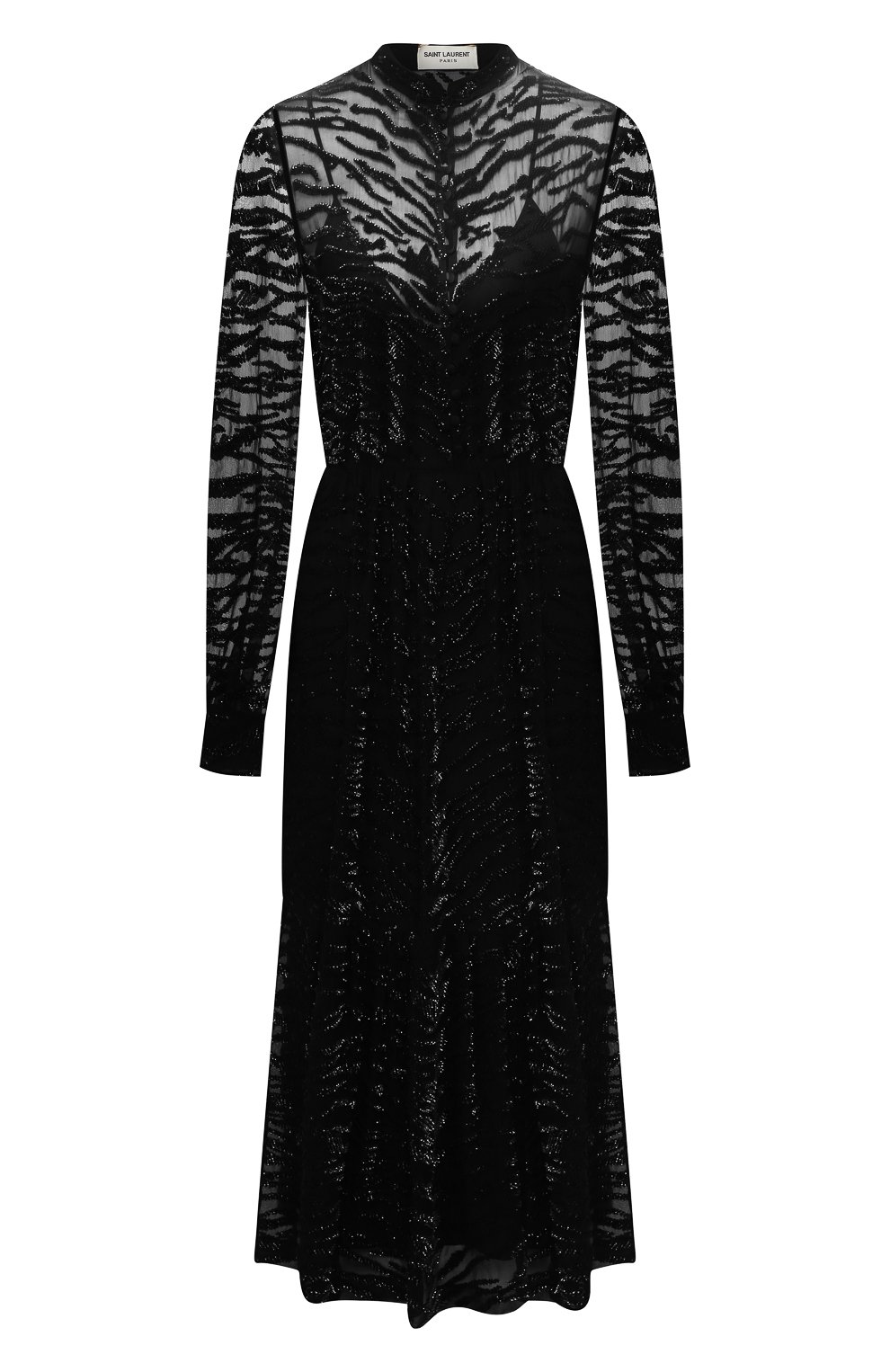 Шелковое платье SAINT LAURENT черного цвета по цене 755000 руб., арт. 615093/Y115W, фото 1 Шелковое платье SAINT LAURENT, арт. 615093/Y115W, фото 1