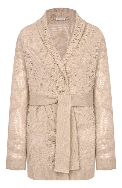 Женский кардиган изо льна и хлопка BRUNELLO CUCINELLI, арт. MDT771006
