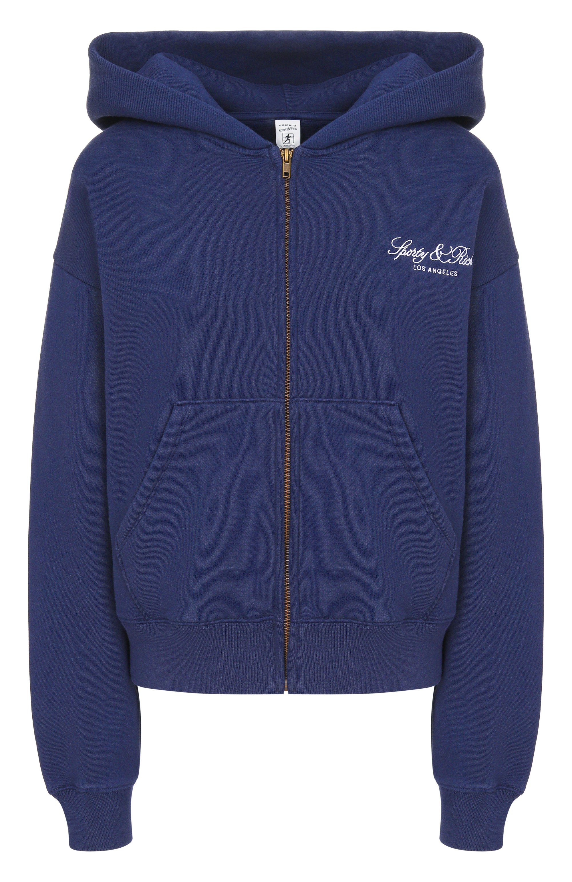 Хлопковая толстовка SPORTY AND RICH темно-синего цвета по цене 38600 руб., арт. ST09476269BL106, фото 1 Хлопковая толстовка SPORTY AND RICH, арт. ST09476269BL106, фото 1
