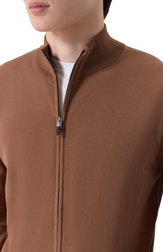 Хлопковый кардиган Canali C0022/MK02459 Бронзовый  C0022/MK02459 Фото 5