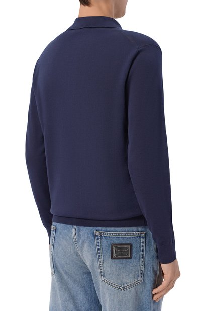 Хлопковое поло ANDREA CAMPAGNA темно-синего цвета по цене 39950 руб., арт. M5426-8061, фото 4 Хлопковое поло ANDREA CAMPAGNA, арт. M5426-8061, фото 4
