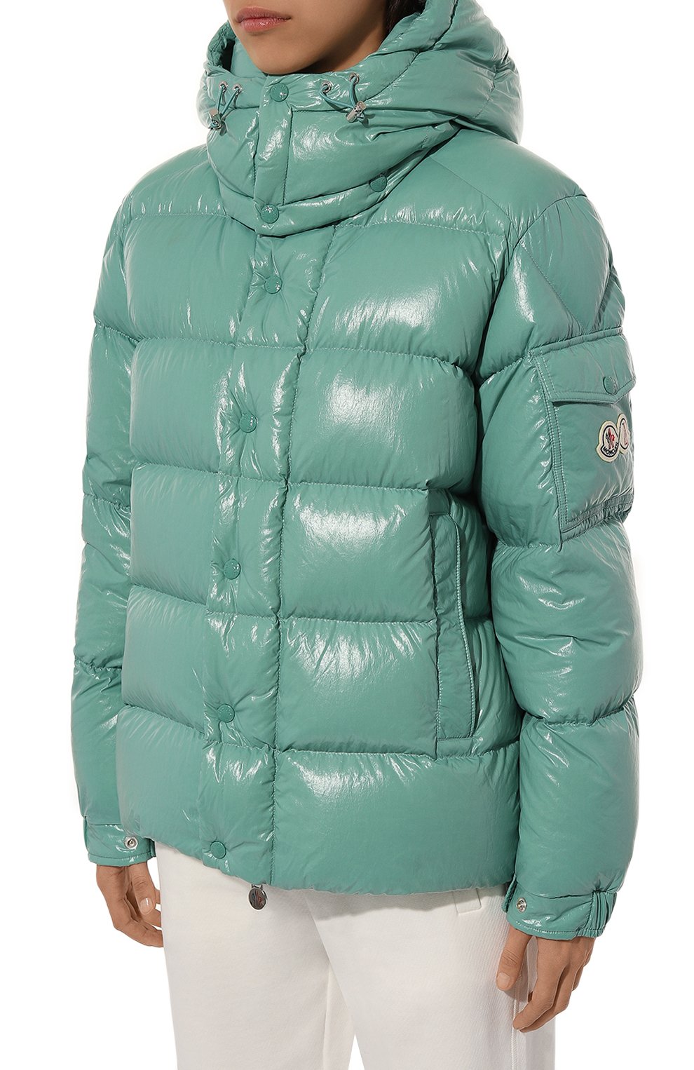 Пуховик maya 70 MONCLER светло-зеленого цвета по цене 154500 руб., арт. 1A001-53-5969T, фото 3 Пуховик maya 70 MONCLER, арт. 1A001-53-5969T, фото 3