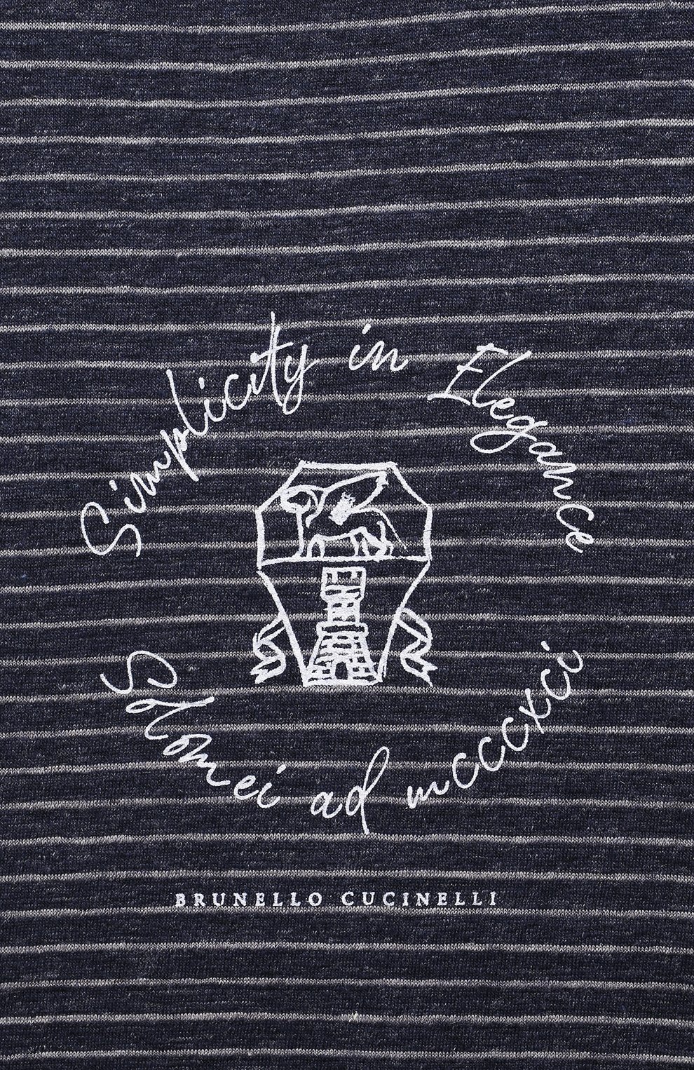 Льняная футболка BRUNELLO CUCINELLI синего цвета по цене 27300 руб., арт. BTS43T144C, фото 3 Льняная футболка BRUNELLO CUCINELLI, арт. BTS43T144C, фото 3