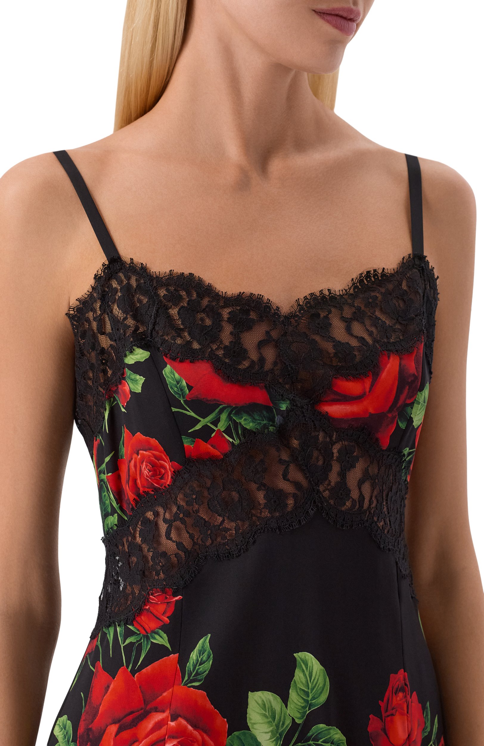 Шелковое платье DOLCE & GABBANA черного цвета по цене 399500 руб., арт. F619NT/FSA9R, фото 4 Шелковое платье DOLCE & GABBANA, арт. F619NT/FSA9R, фото 4