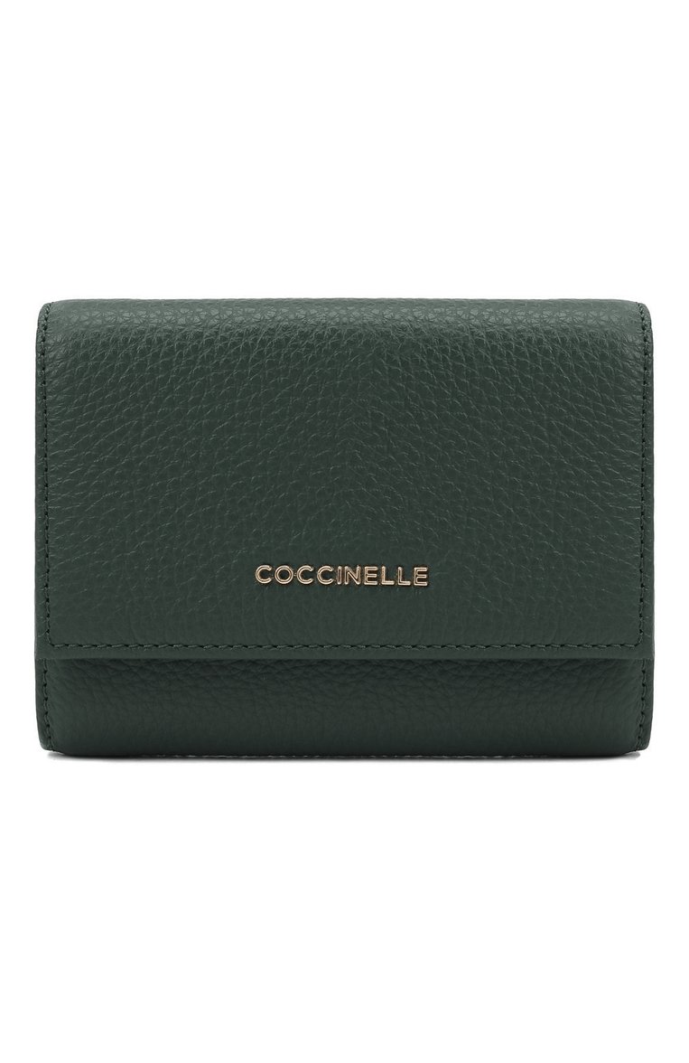 Женские кожаный кошелек COCCINELLE зеленого цвета, арт. E2 GW5 11 10 01 | Фото 1 (Кросс-КТ: другое; Материал: Натуральная кожа; Нос: Не проставлено)