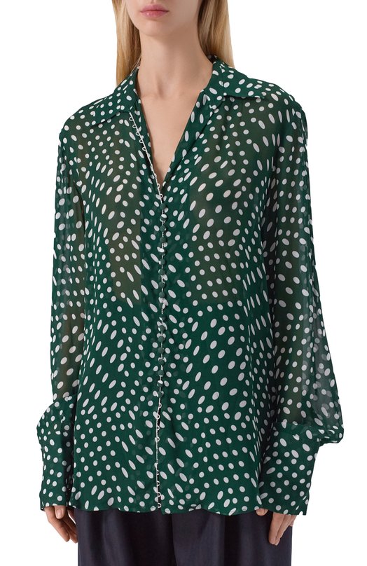 Блузка из вискозы Dries Van Noten 010769-2252-605 Зелёный  010769-2252-605 Фото 3