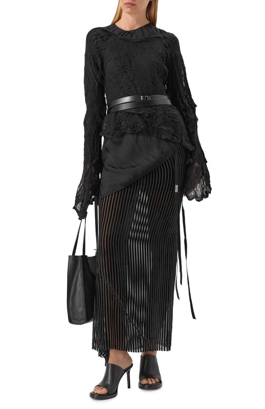 Юбка из вискозы и шелка Ann Demeulemeester B0010457/FA714 Чёрный  B0010457/FA714 Фото 2