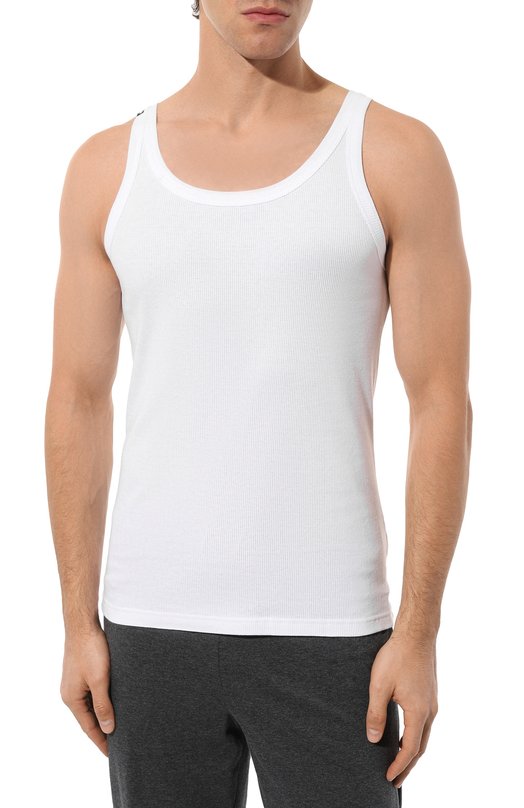 Хлопковая майка Dolce & Gabbana M8C19J/0NN96 Белый  M8C19J/0NN96 Фото 3