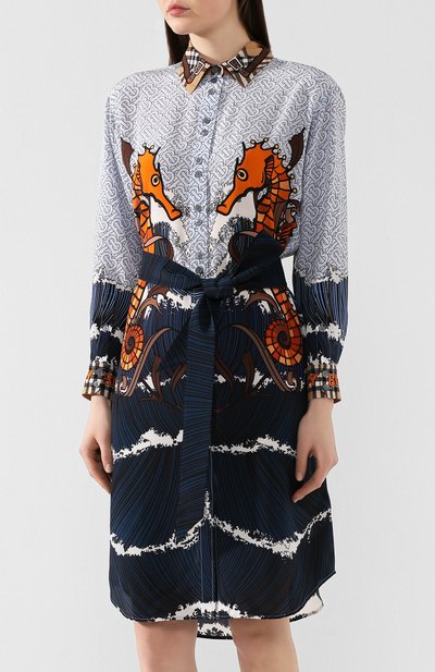 Шелковое платье BURBERRY, арт. 8024219, фото 3