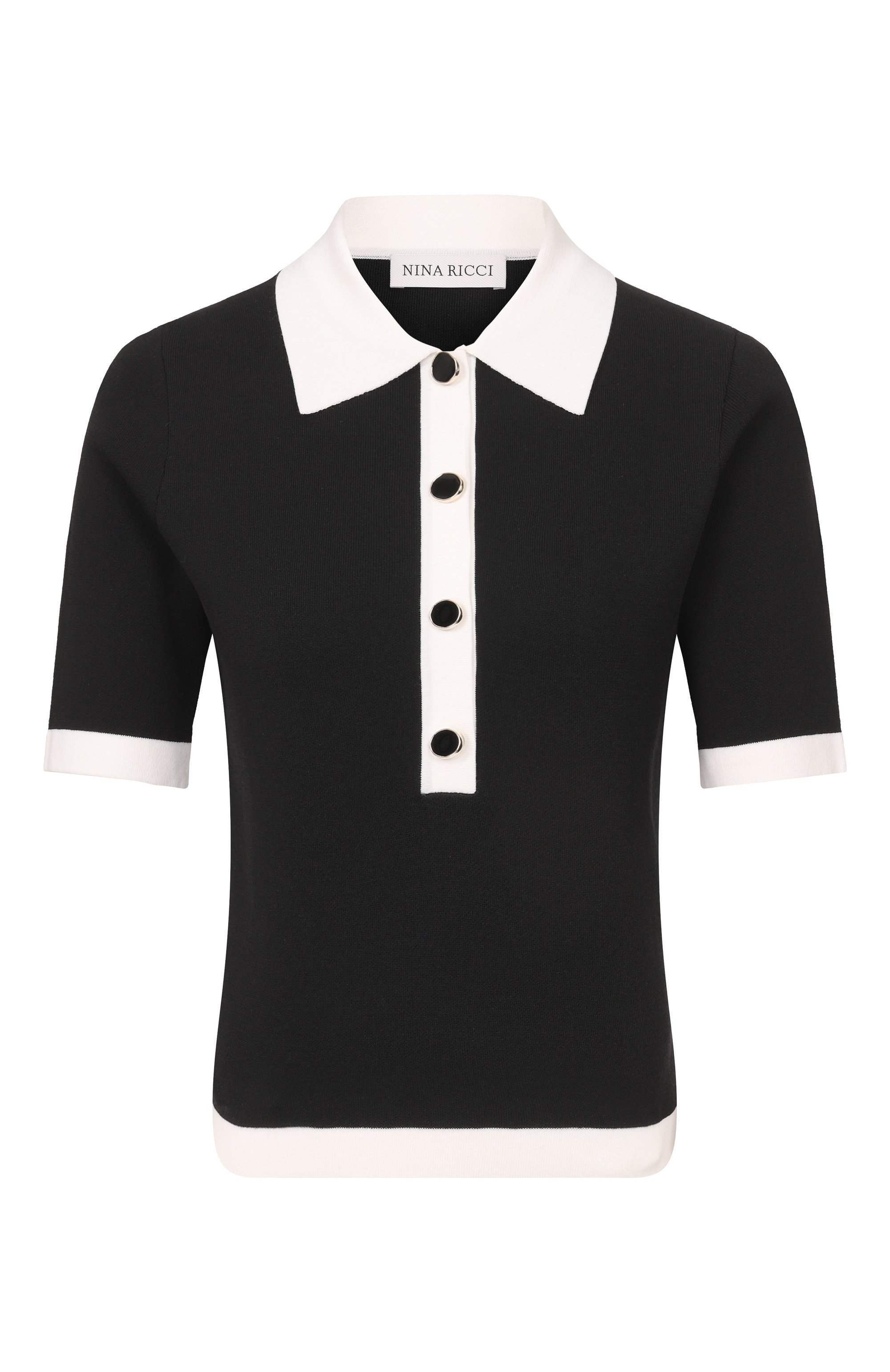 Поло из хлопка и вискозы NINA RICCI, арт. 26PMPU010/ML0596, фото 1