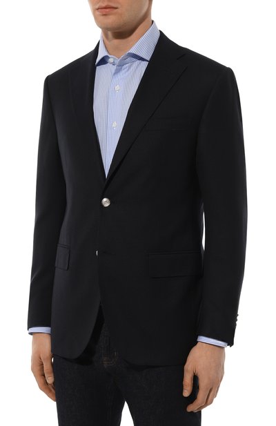 Шерстяной пиджак CORNELIANI темно-синего цвета по цене 99500 руб., арт. 946008-9418475, фото 4 Шерстяной пиджак CORNELIANI, арт. 946008-9418475, фото 4