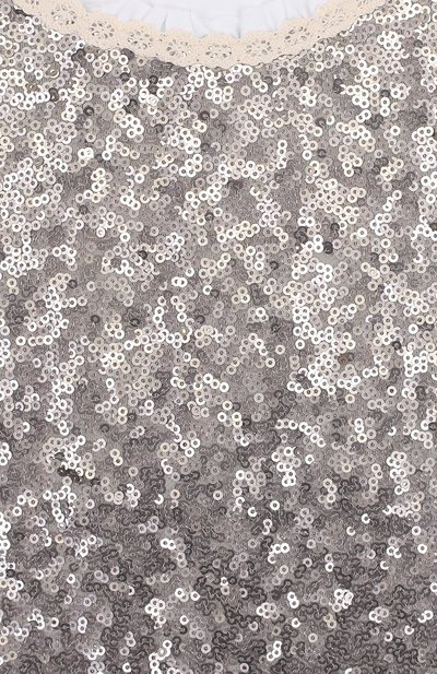 Хлопковая футболка с кружевной отделкой и пайетками TWINSET, арт. GS82RN/6A-10A, фото 3