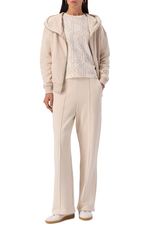 Хлопковые брюки Weekend Max Mara F0LK Кремовый  F0LK Фото 2