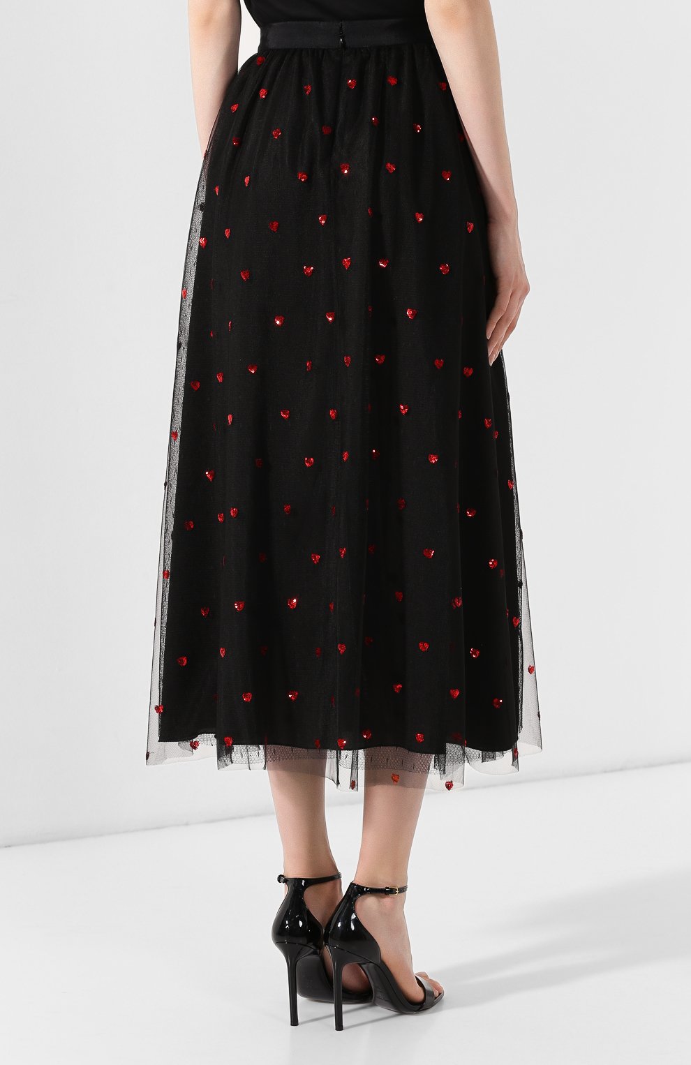 Юбка-миди REDVALENTINO черного цвета по цене 56800 руб., арт. SR3RA00J/4CN, фото 4 Юбка-миди REDVALENTINO, арт. SR3RA00J/4CN, фото 4