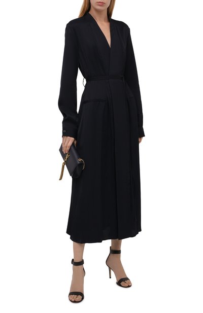 Платье из вискозы JIL SANDER темно-синего цвета по цене 237500 руб., арт. JSWT506706-WT381500, фото 2 Платье из вискозы JIL SANDER, арт. JSWT506706-WT381500, фото 2