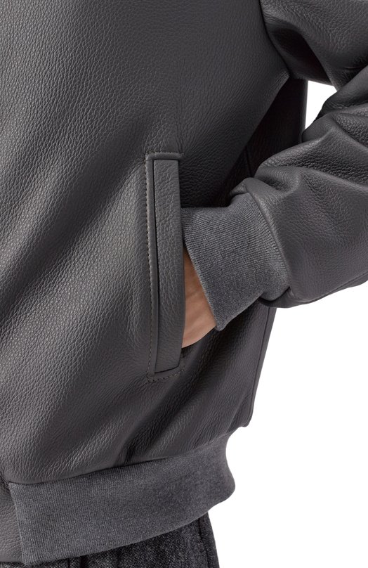 Кожаный бомбер Maslov SMB63 Серый  SMB63 Фото 5