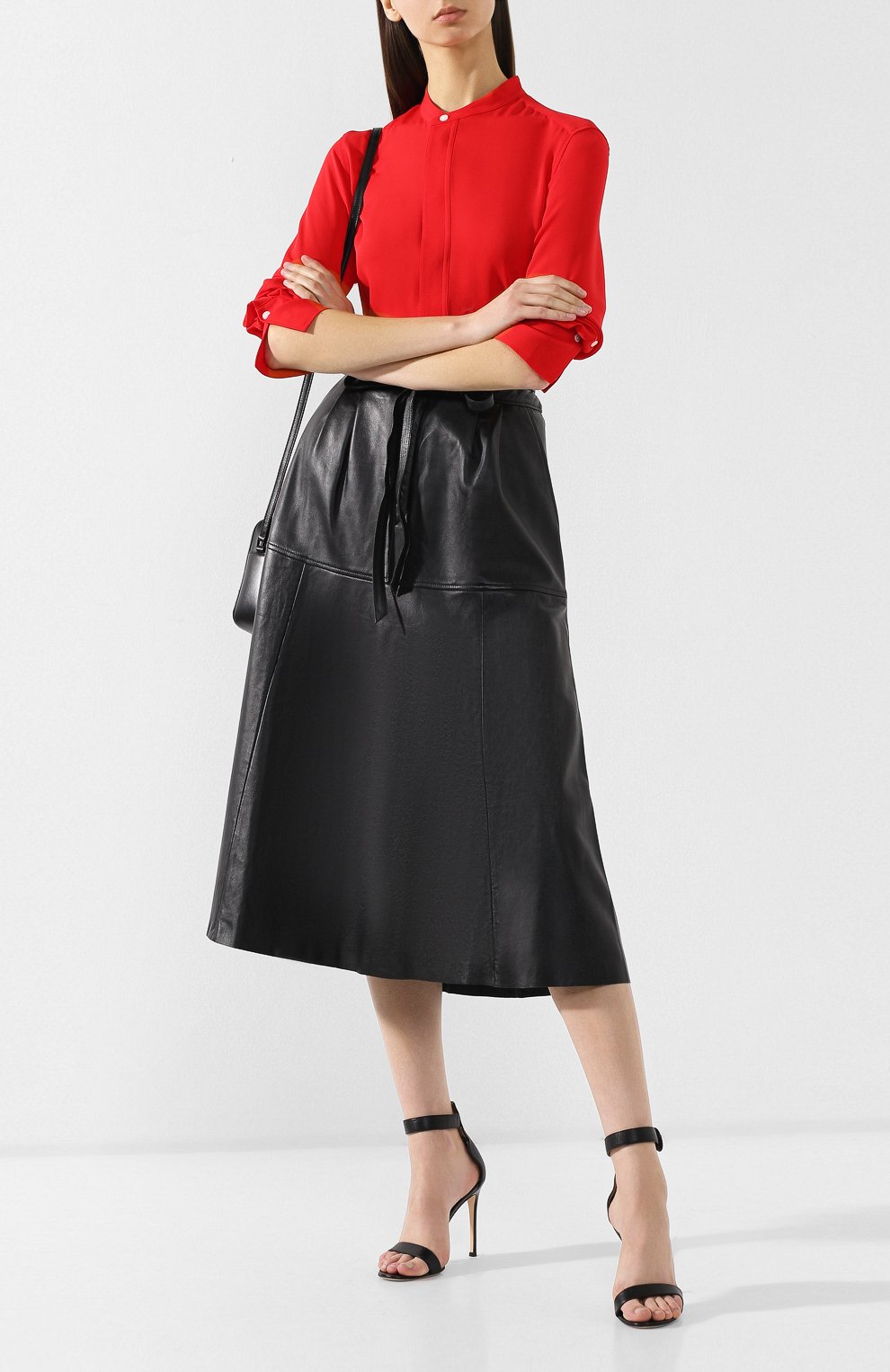 Кожаная юбка POLO RALPH LAUREN черного цвета по цене 59450 руб., арт. 211734149, фото 2 Кожаная юбка POLO RALPH LAUREN, арт. 211734149, фото 2