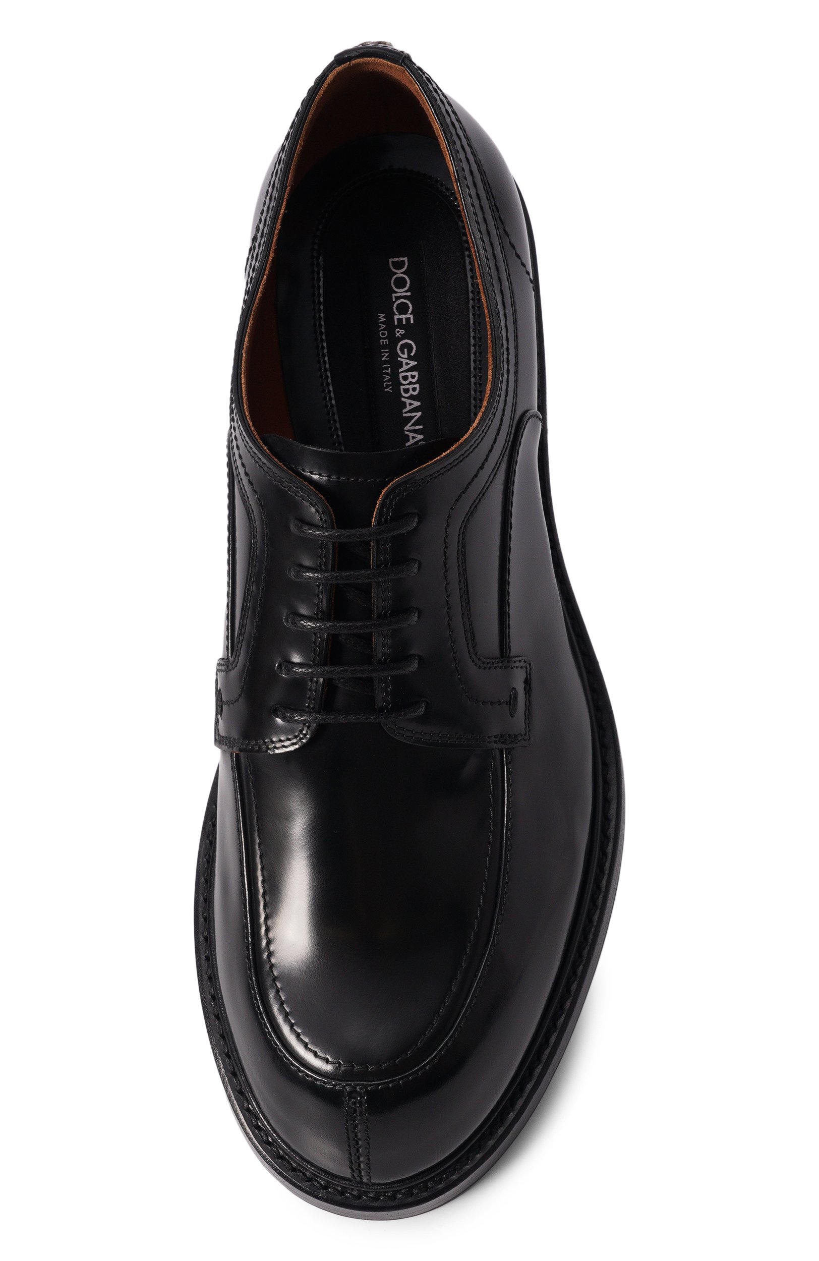 Кожаные дерби gonzaga DOLCE & GABBANA черного цвета по цене 134000 руб., арт. A10923/A0881, фото 5 Кожаные дерби gonzaga DOLCE & GABBANA, арт. A10923/A0881, фото 5