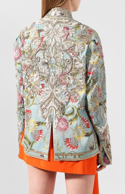 Жакет DRIES VAN NOTEN голубого цвета по цене 440500 руб., арт. 201-10538-9058, фото 4 Жакет DRIES VAN NOTEN, арт. 201-10538-9058, фото 4