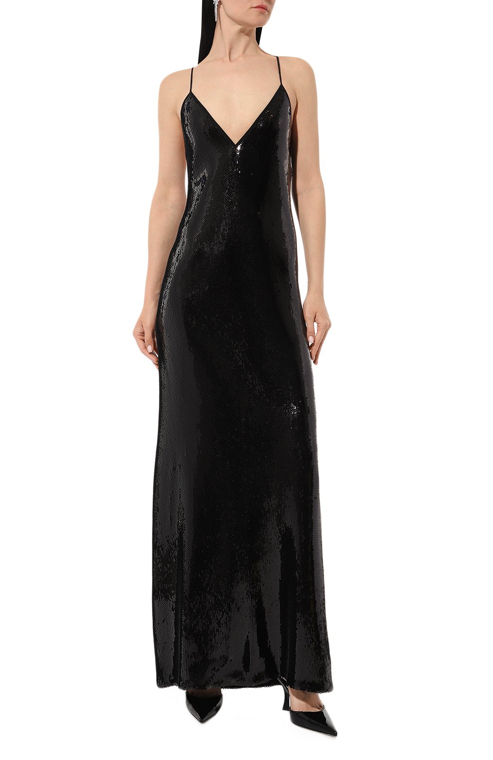Платье с отделкой пайетками N21 черного цвета по цене 92400 руб., арт. H191/4728, фото 3 Платье с отделкой пайетками N21, арт. H191/4728, фото 3