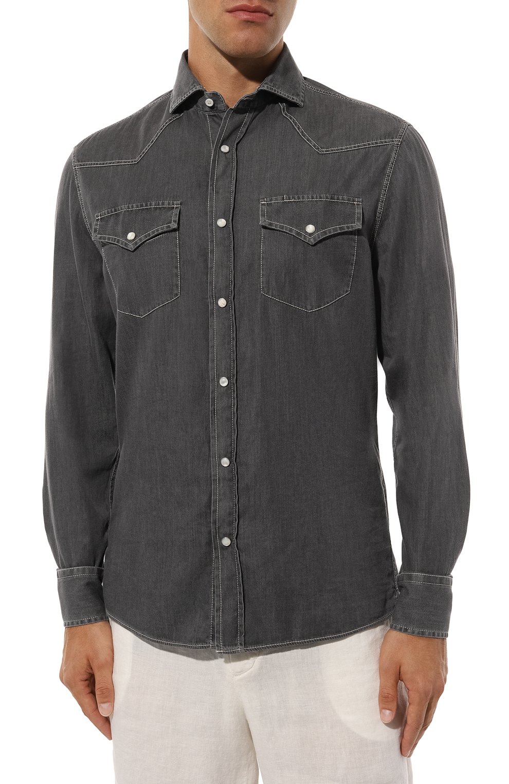Джинсовая рубашка BRUNELLO CUCINELLI, арт. MR683B2036, фото 3