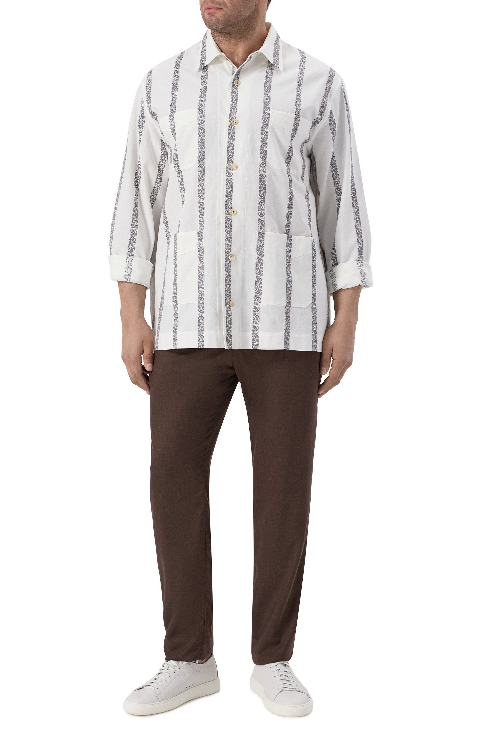 Хлопковая рубашка BRUNELLO CUCINELLI, арт. MM6790648, фото 2