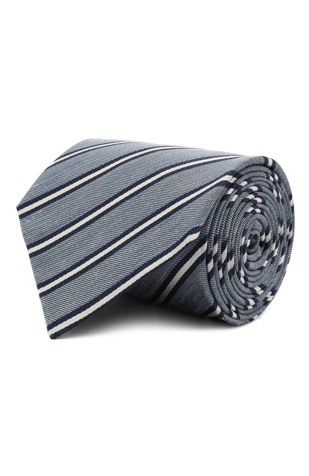 Галстук из шелка и льна BRIONI серо-голубого цвета по цене 25950 руб., арт. 062I00/P041B, фото 1 Галстук из шелка и льна BRIONI, арт. 062I00/P041B, фото 1