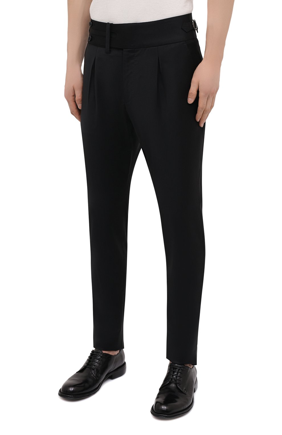 Шерстяные брюки DOLCE & GABBANA черного цвета по цене 85500 руб., арт. GWBRET/FUBFA, фото 3 Шерстяные брюки DOLCE & GABBANA, арт. GWBRET/FUBFA, фото 3