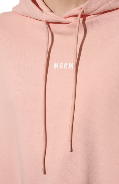 Хлопковое худи MSGM светло-розового цвета по цене 26650 руб., арт. 3241MDM509 227299, фото 5 Хлопковое худи MSGM, арт. 3241MDM509 227299, фото 5