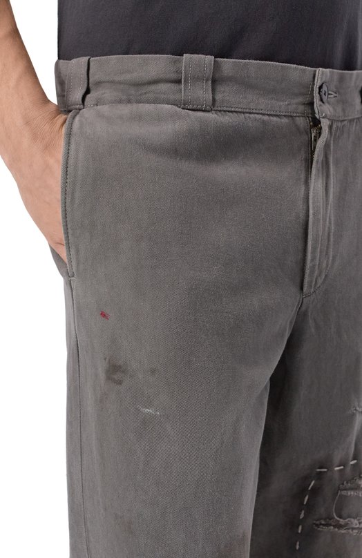 Брюки из хлопка и льна Enfants Riches Deprimes 060-291 Серый  060-291 Фото 5