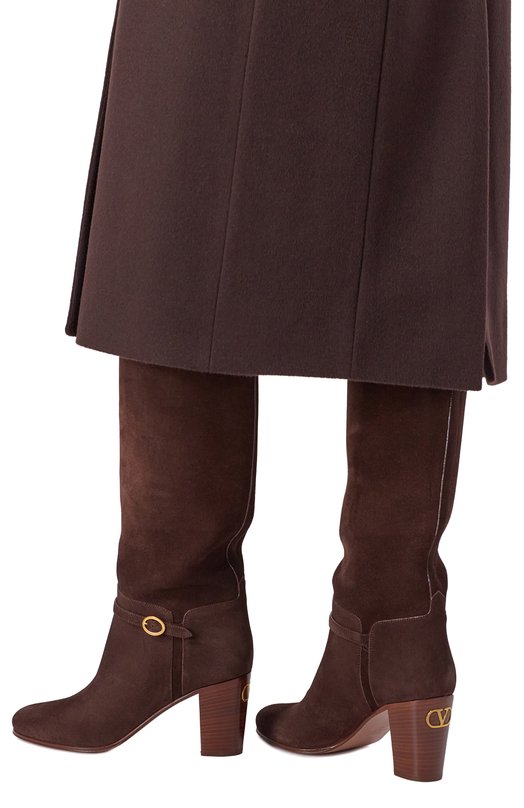 Кожаные сапоги Pattie 75 Valentino 7W2S0LD6/DHU Коричневый  7W2S0LD6/DHU Фото 2