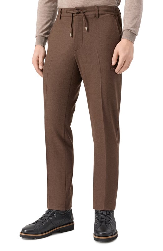 Шерстяные брюки Stefano Ricci M1T5300520/W0013R Коричневый  M1T5300520/W0013R Фото 3