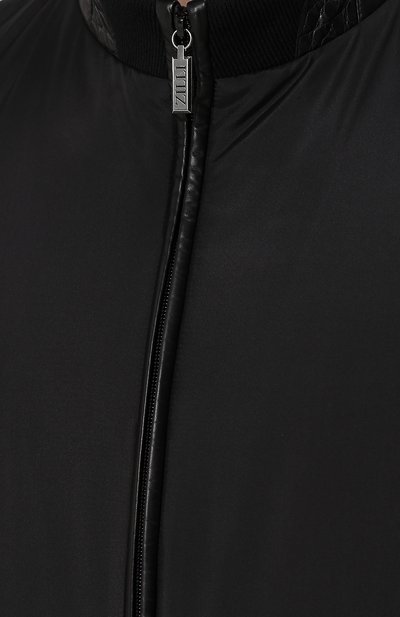 Шелковый бомбер на молнии с отделкой из кожи крокодила ZILLI, арт. A1B0ND-30036/000I, фото 5