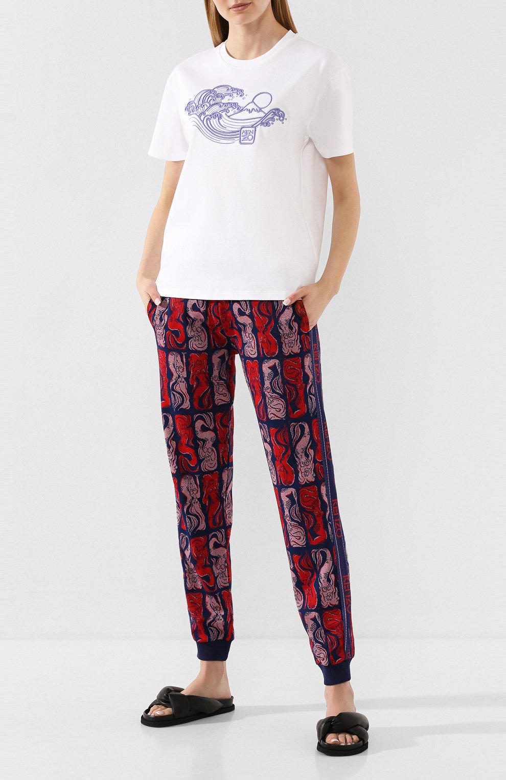 Хлопковая футболка KENZO белого цвета по цене 17650 руб., арт. FA52TS956939, фото 2 Хлопковая футболка KENZO, арт. FA52TS956939, фото 2