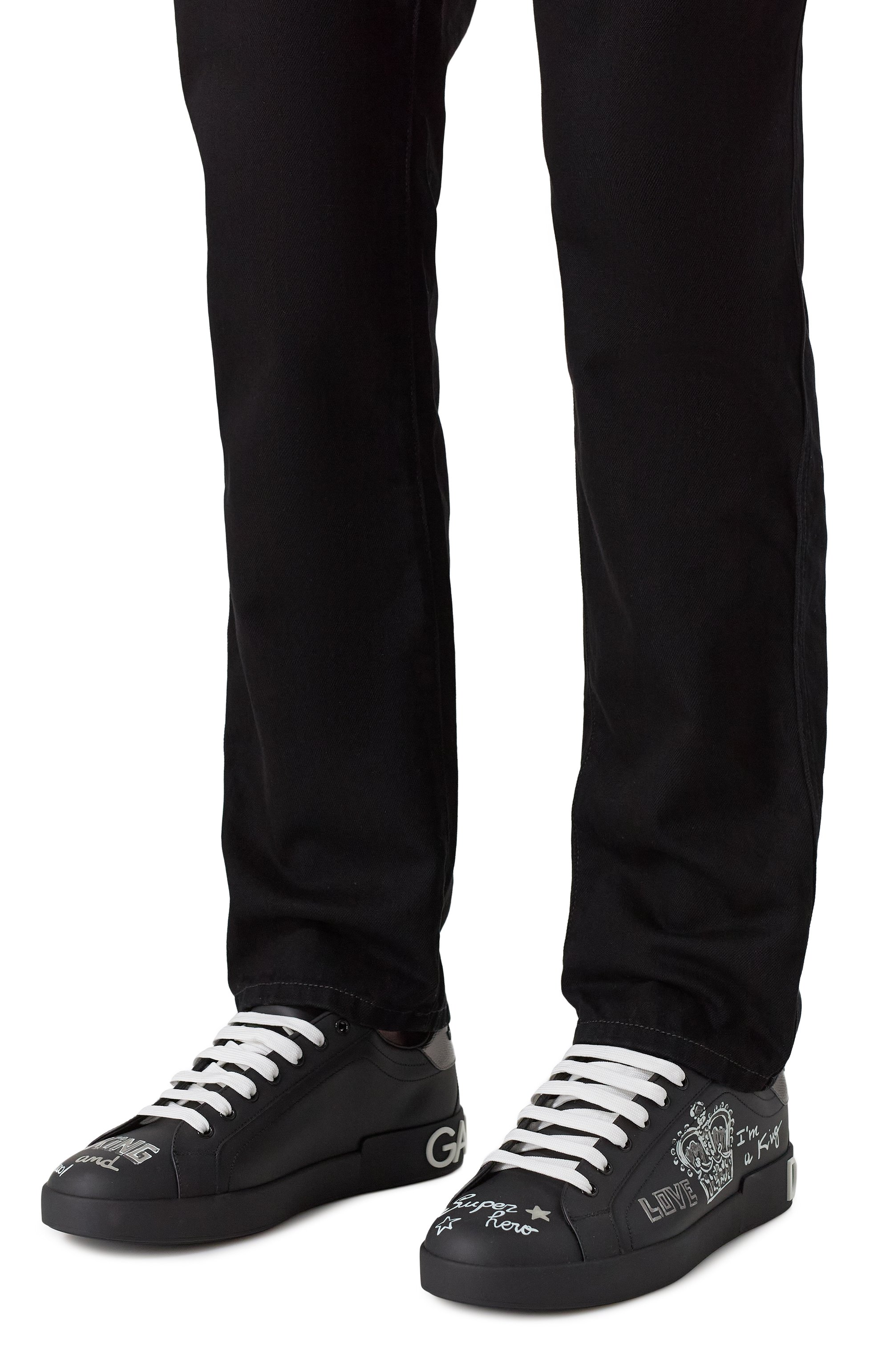 Кожаные кеды portofino DOLCE & GABBANA, арт. CS1760/AZ268, фото 3