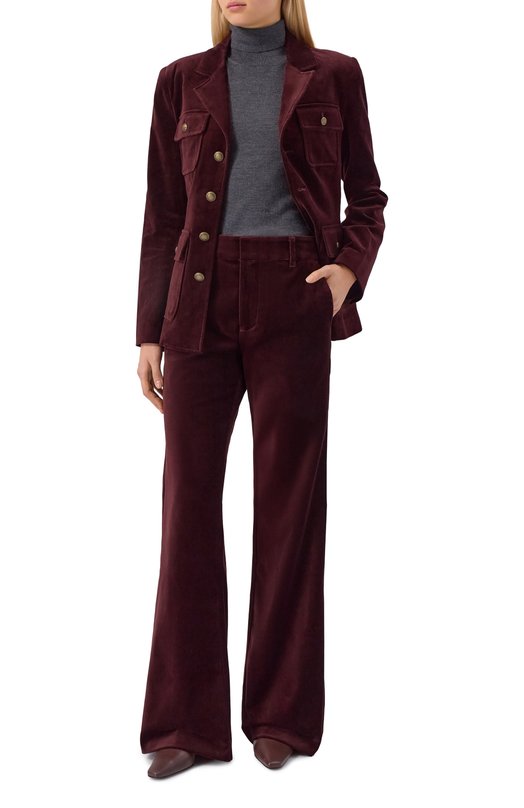 Бархатные брюки Paige 1J12Q08-3627 Бордовый  1J12Q08-3627 Фото 2