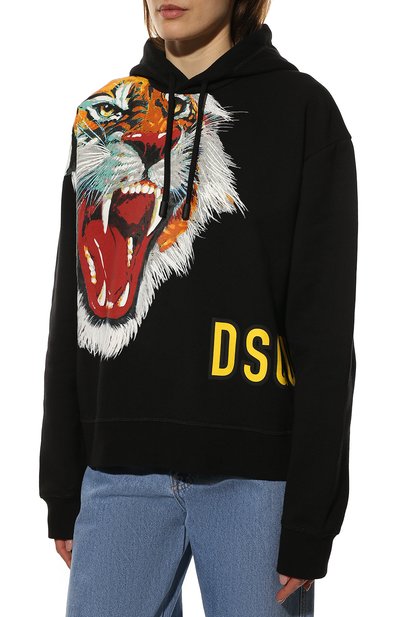 Хлопковое худи DSQUARED2 черного цвета по цене 62150 руб., арт. S75GU0424/S25516, фото 3 Хлопковое худи DSQUARED2, арт. S75GU0424/S25516, фото 3