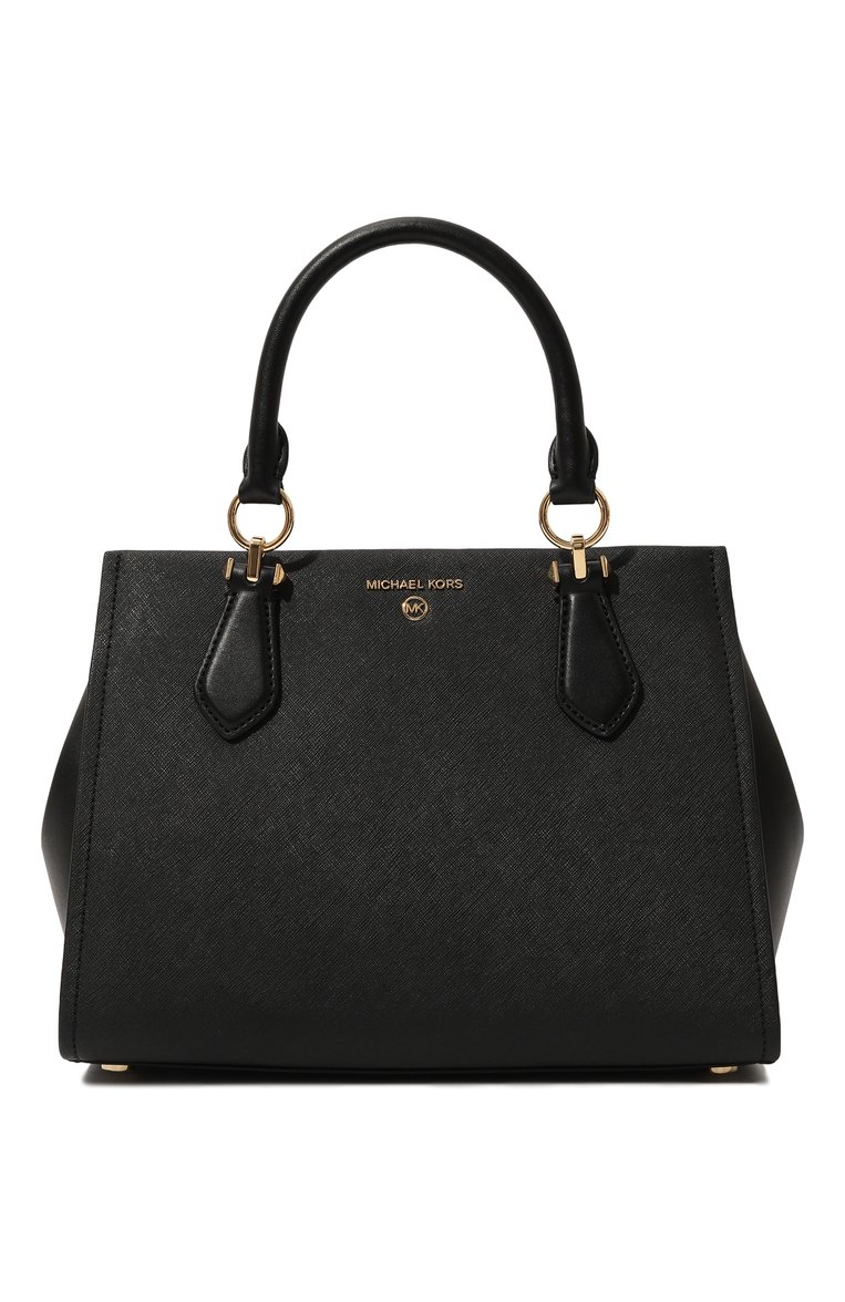 Женская сумка marilyn medium MICHAEL MICHAEL KORS черного цвета, арт. 30S2G6AS2L | Фото 1 (Материал: Натуральная кожа; Ремень/цепочка: На ремешке; Размер: medium; Сумки-технические: Сумки top-handle; Материал сплава: Проставлено; Драгоценные камни: Проставлено)