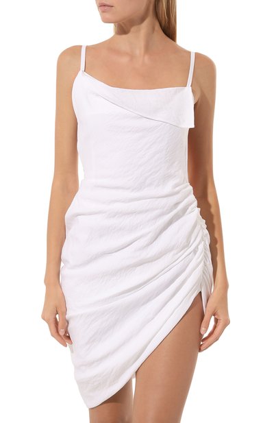 Платье из вискозы JACQUEMUS белого цвета по цене 86600 руб., арт. 22E213DR106/1020WHITE, фото 3 Платье из вискозы JACQUEMUS, арт. 22E213DR106/1020WHITE, фото 3
