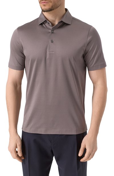 Хлопковое поло GRAN SASSO серого цвета по цене 19250 руб., арт. 60103/74002, фото 3 Хлопковое поло GRAN SASSO, арт. 60103/74002, фото 3