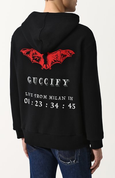 Хлопковая толстовка на молнии с капюшоном GUCCI, арт. 519489/X3N27, фото 4