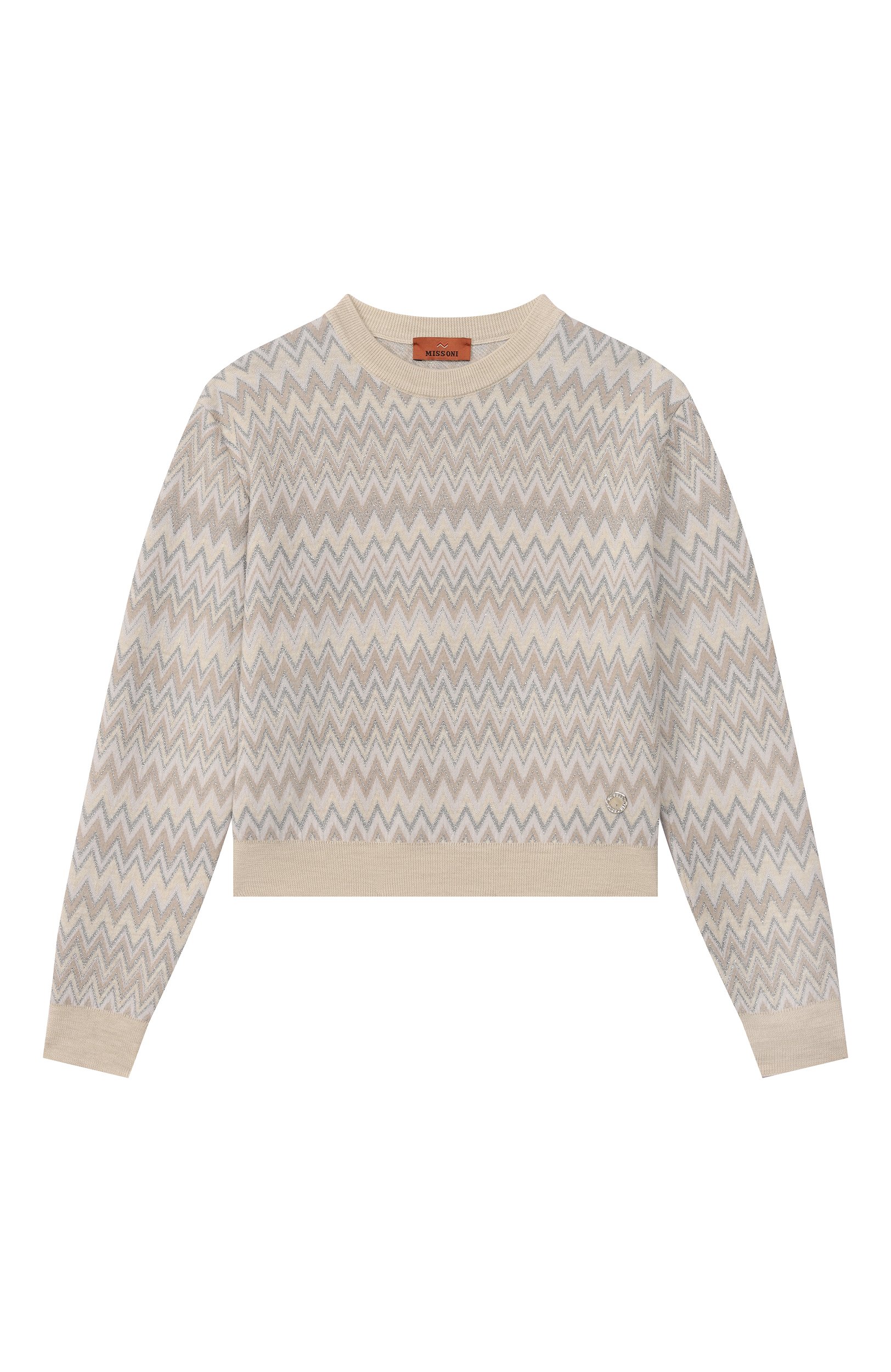 Шерстяной пуловер MISSONI светло-бежевого цвета по цене 44850 руб., арт. MZ9A50/W0028_001, фото 1 Шерстяной пуловер MISSONI, арт. MZ9A50/W0028_001, фото 1