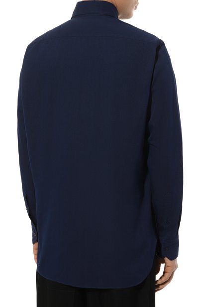 Сорочка из хлопка и кашемира ZILLI темно-синего цвета по цене 79150 руб., арт. CLAC04ZS01BGTZS006001, фото 4 Сорочка из хлопка и кашемира ZILLI, арт. CLAC04ZS01BGTZS006001, фото 4