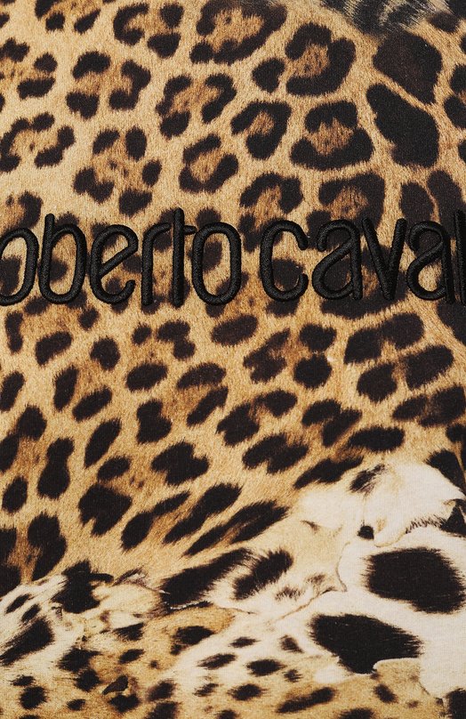 Хлопковая футболка Roberto Cavalli Леопардовый, фото 5
