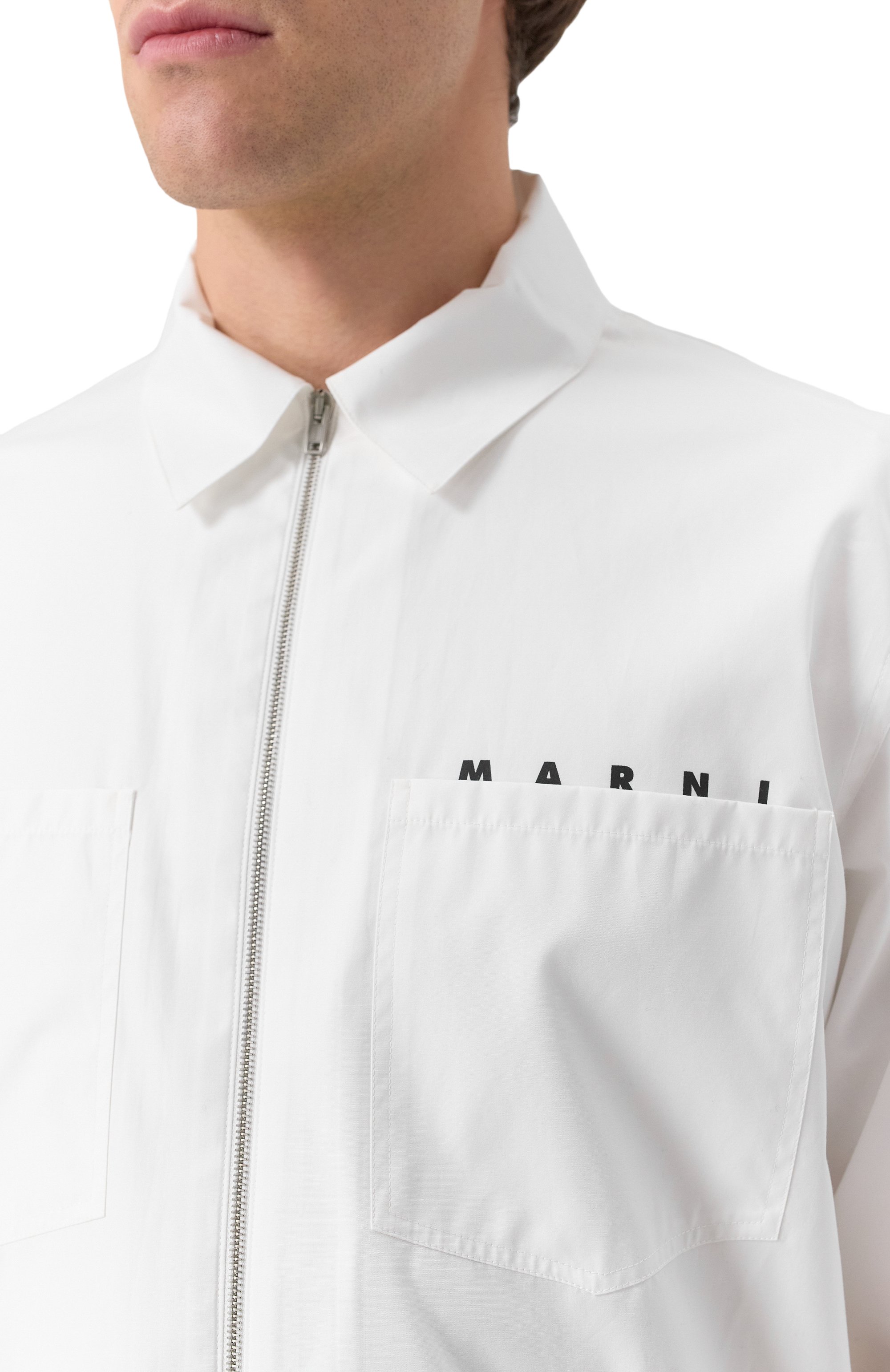 Хлопковая куртка-рубашка MARNI, арт. CUMU0297P0/USCT88, фото 5
